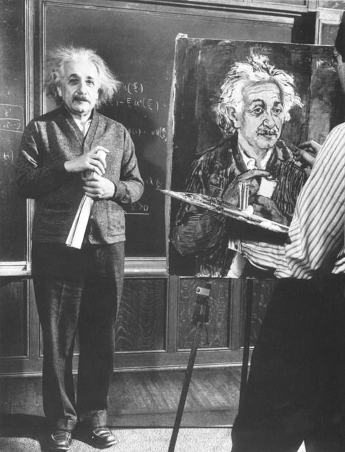 Albert Einstein rare photo at posing time