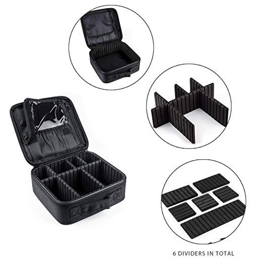 Makeup Train Case，FORTECH Makeup Case Organizer Portable Artist Storage Bag for Cosmetics