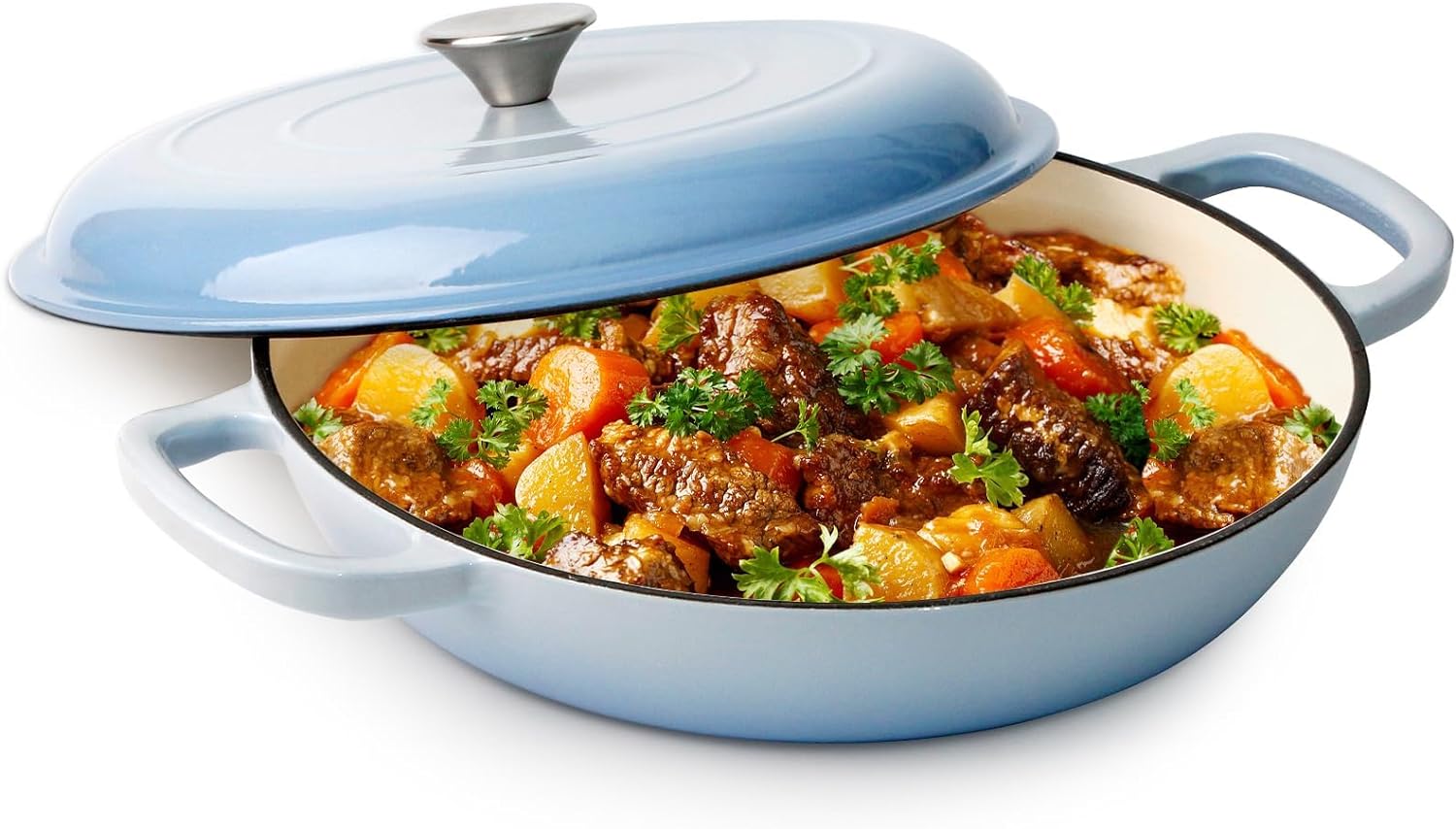 NUTRIUPS Braiser with Enameled Cast Iron Dutch Oven