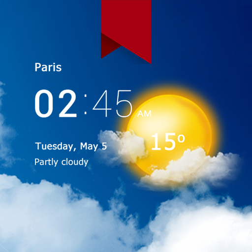 Transparent Clock and Weather