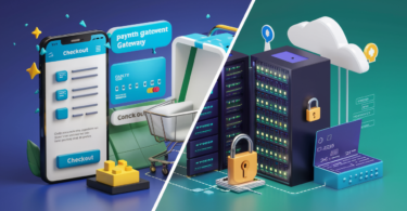 Illustration comparing payment gateways and payment processors for online transactions
