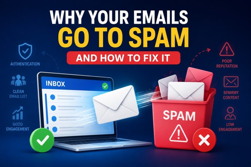 Learn why your emails go to spam and how to fix it with SPF, DKIM, DMARC, list hygiene, and proven email deliverability best practices.