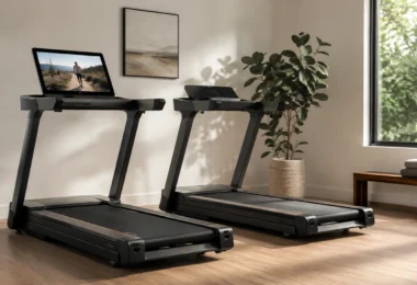 Lineup of the best home treadmills for 2026 in a bright home gym