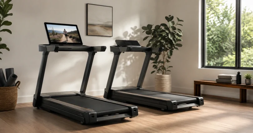 Lineup of the best home treadmills for 2026 in a bright home gym