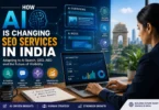 AI SEO services in India showing AI search, SEO analytics, GEO and AEO