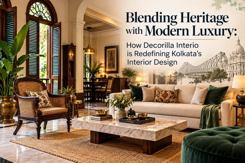 Blending Kolkata heritage architecture with modern luxury interior design by Decorilla Interio