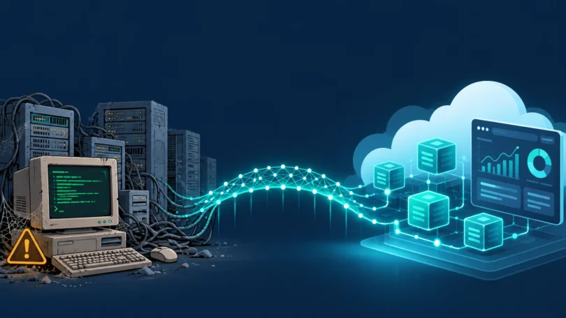 Aging legacy software system being modernized into a cloud-based application architecture