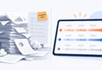 Unread UX audit report stack beside a prioritized product roadmap for a digital product team